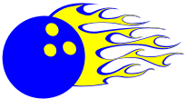 flaming bowing ball