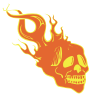 flaming skull